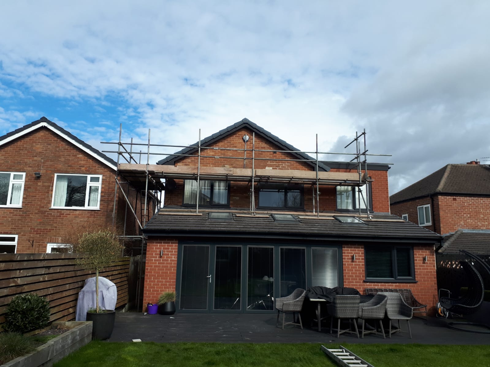 Residential scaffolding on a UK property.