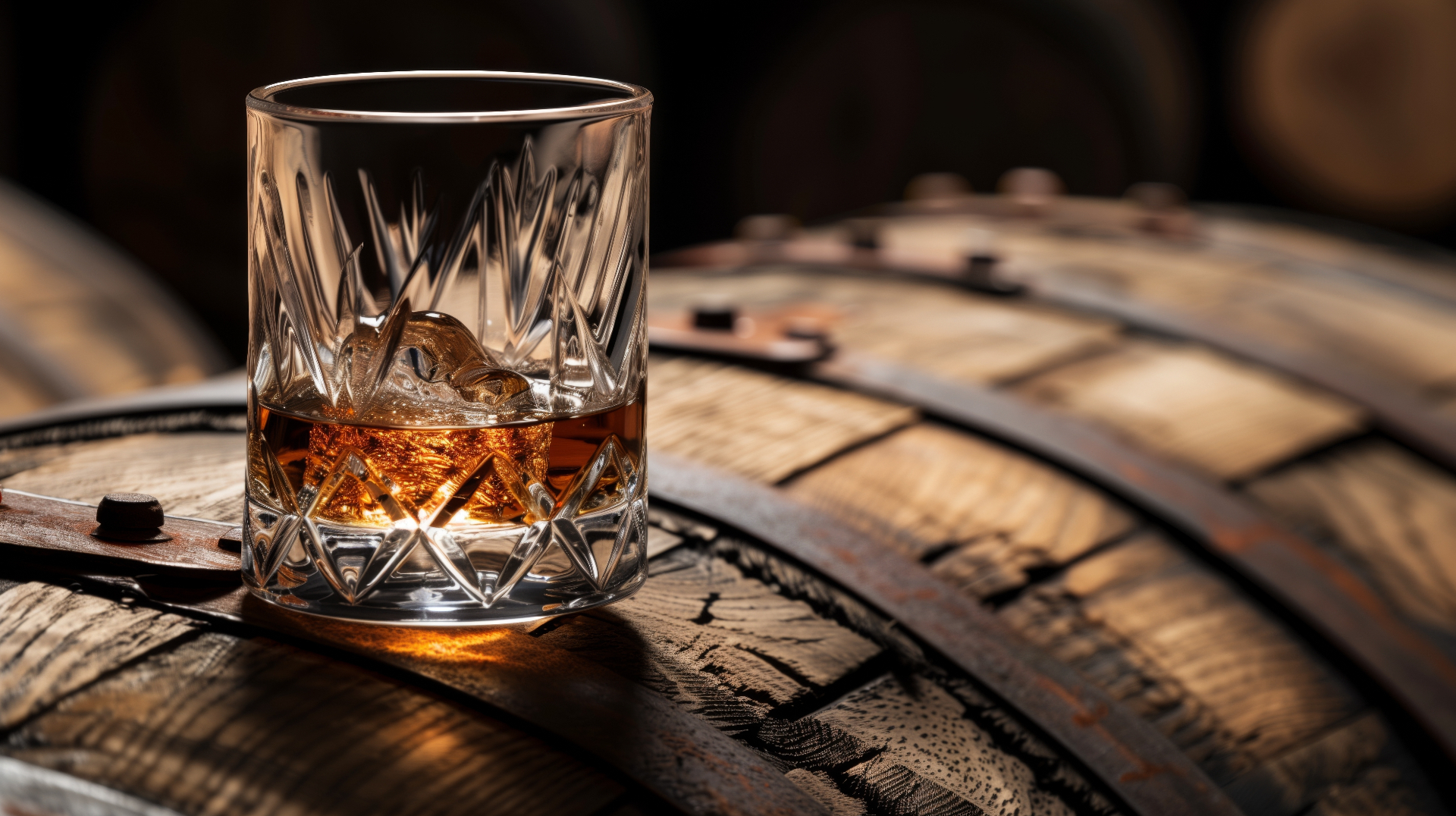 Tavrix Group whisky in glass, editorial product photography.