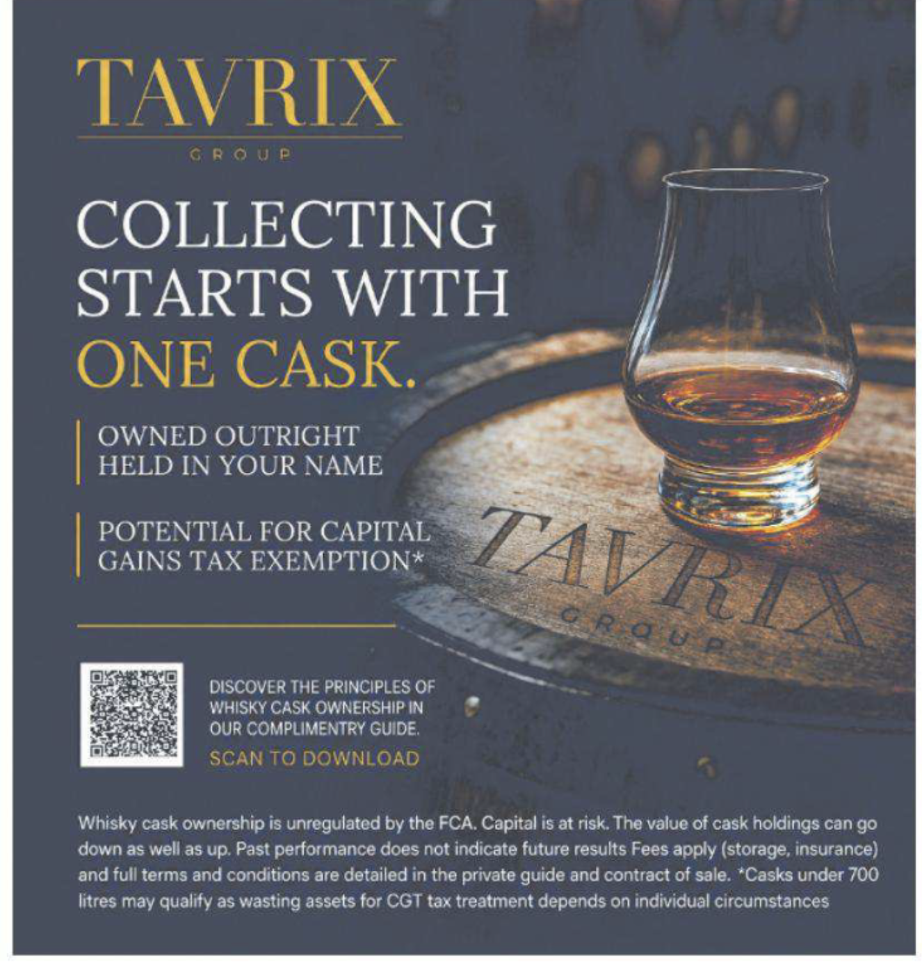 Tavrix Group 'Collecting starts with one cask' feature in The Times print edition.