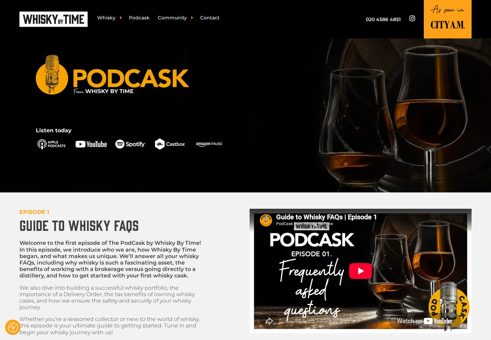 Podcask, the Whisky by Time podcast section.