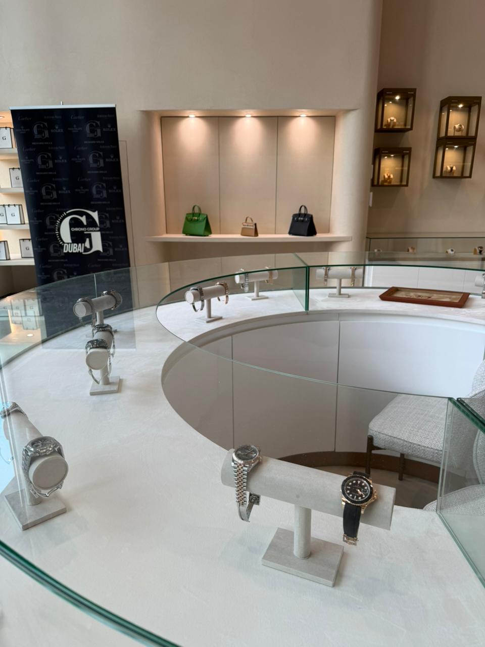 Chrono Group flagship boutique interior in Dubai Hills.