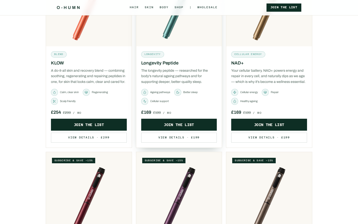 O-HUMN editorial content section on the ecommerce site.