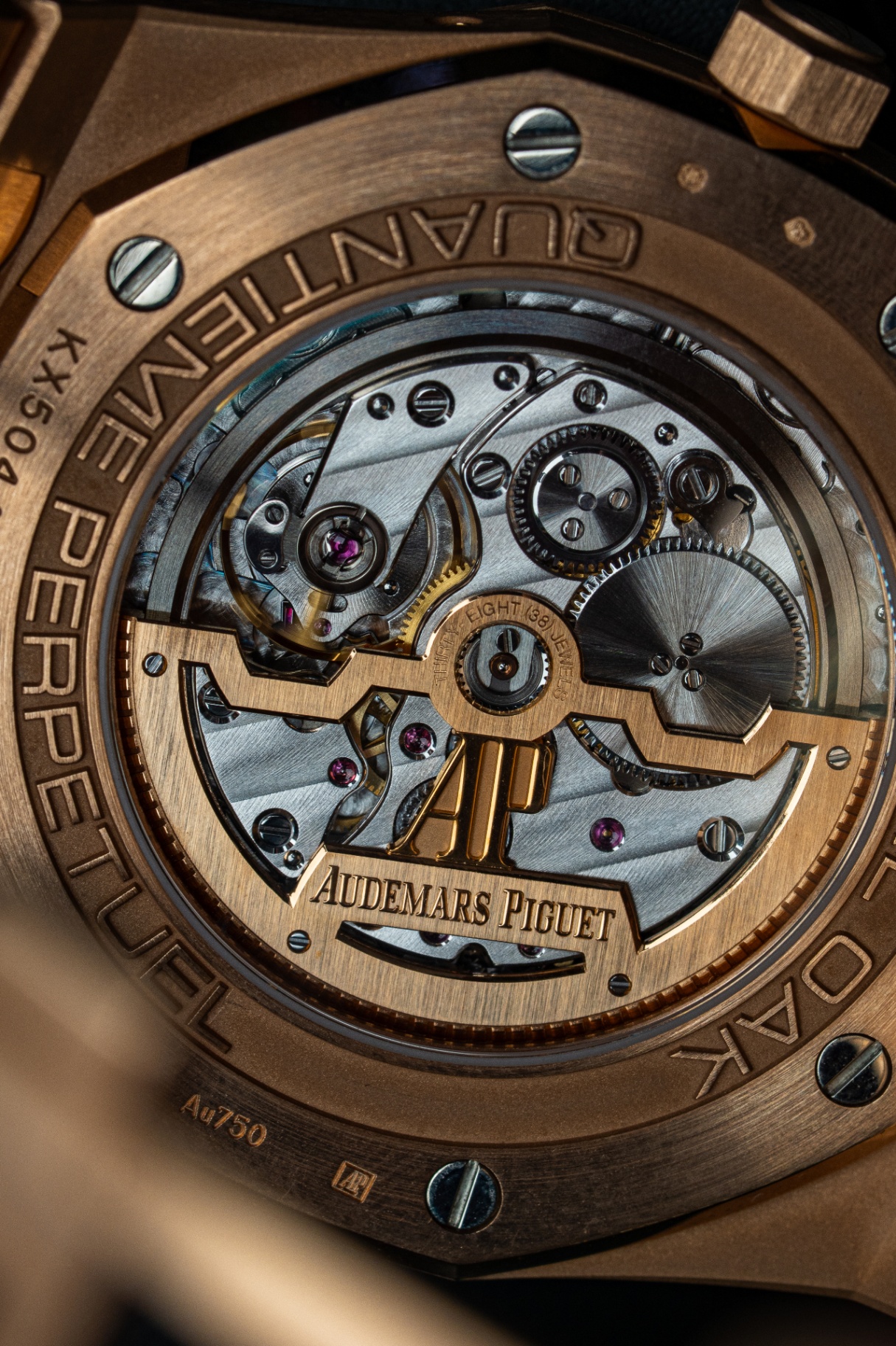 Audemars Piguet Royal Oak Perpetual Calendar caseback at Chrono Group.