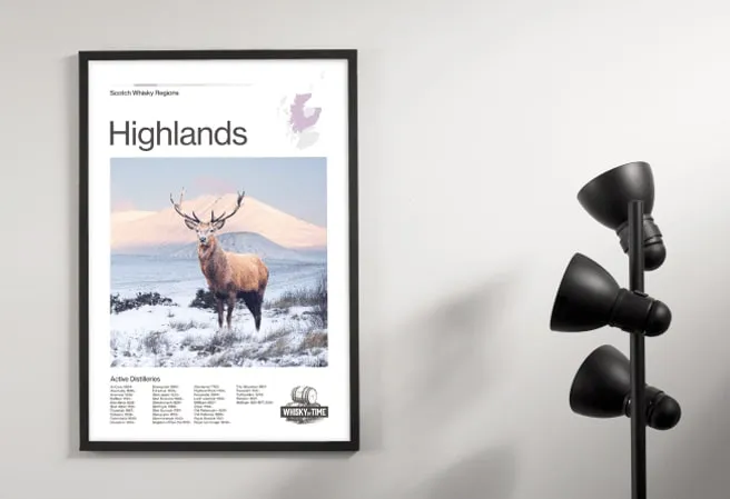 Whisky by Time Scotch whisky regions print, Highlands edition.