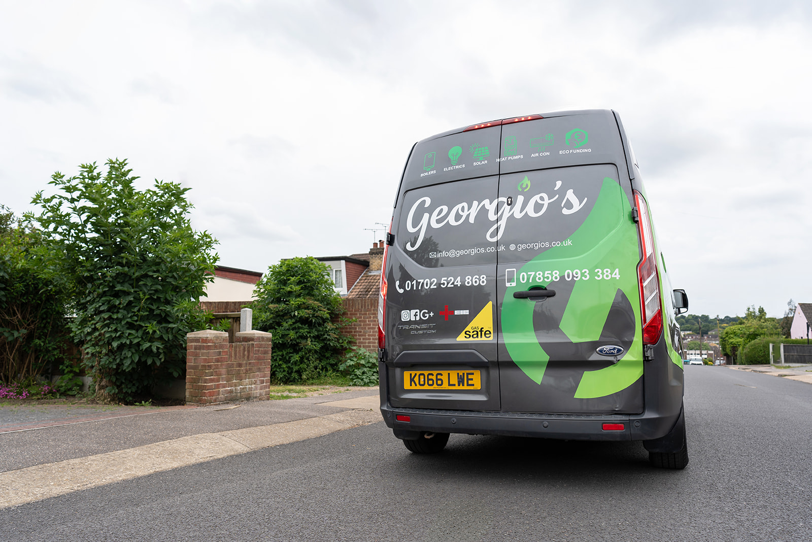 Georgios van parked on an Essex street.