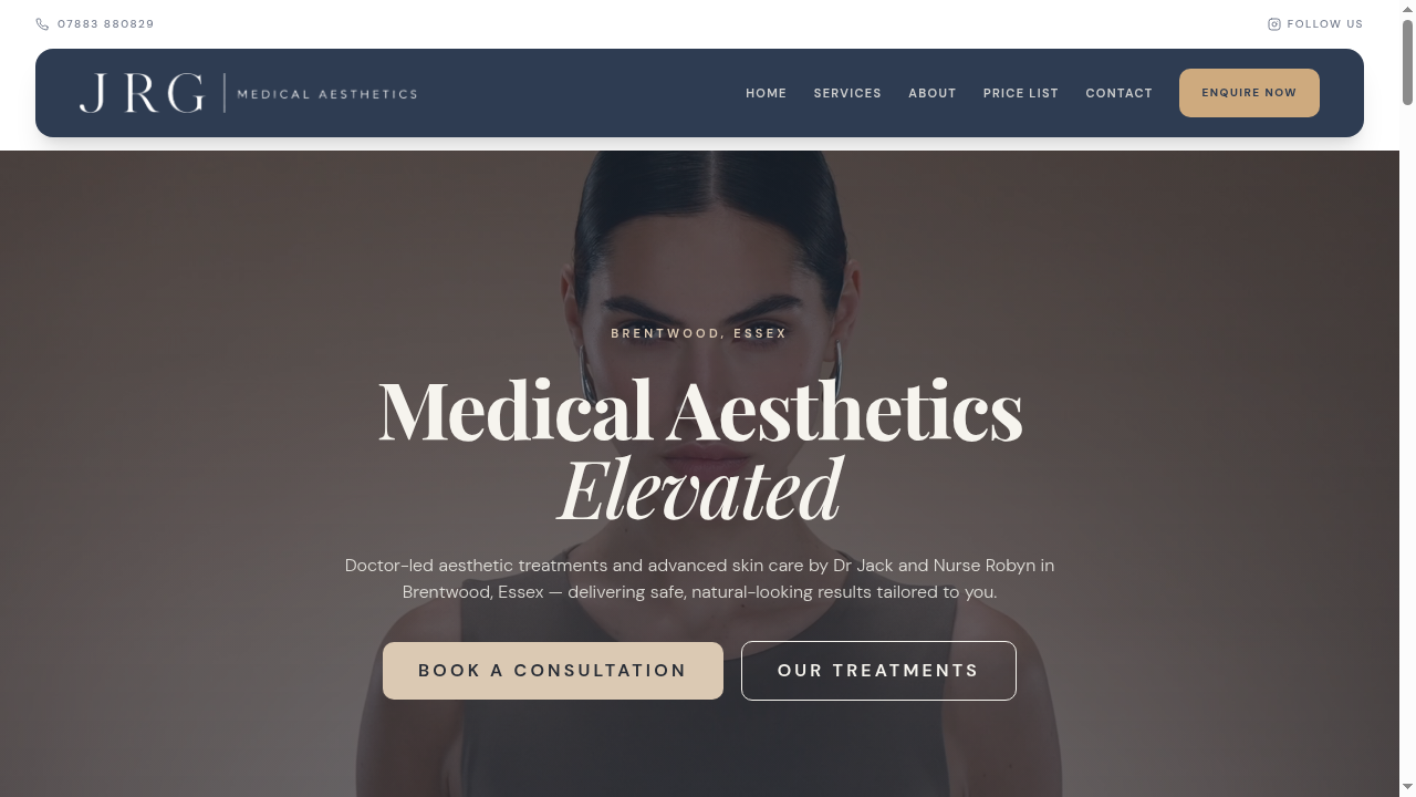 JRG Medispa aesthetics campaign